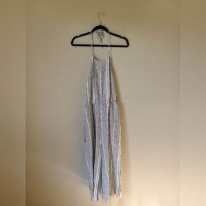 Cloth & Stone Blue and White Striped Halter Romper Small